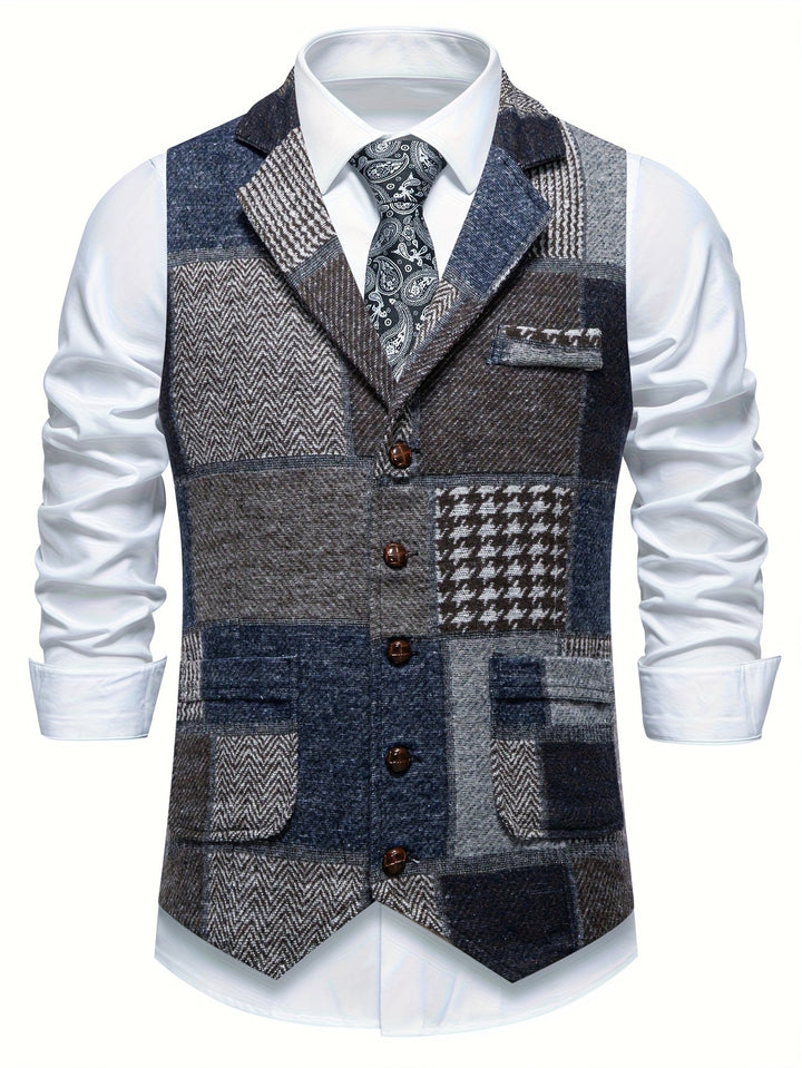 Mladen - Vintage Anzugweste Mit Revers Und Tasche