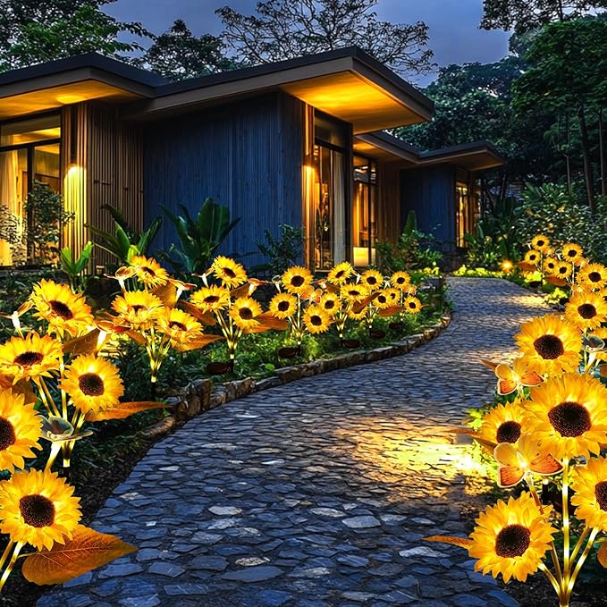 FloralGlow - Solar LED SonnenblumenGartenleuchten