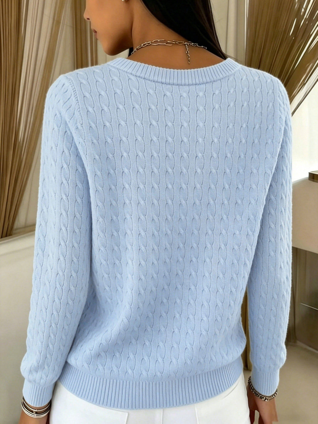 Kitija – Strickjacke im Zopfmuster Mit Knöpfen