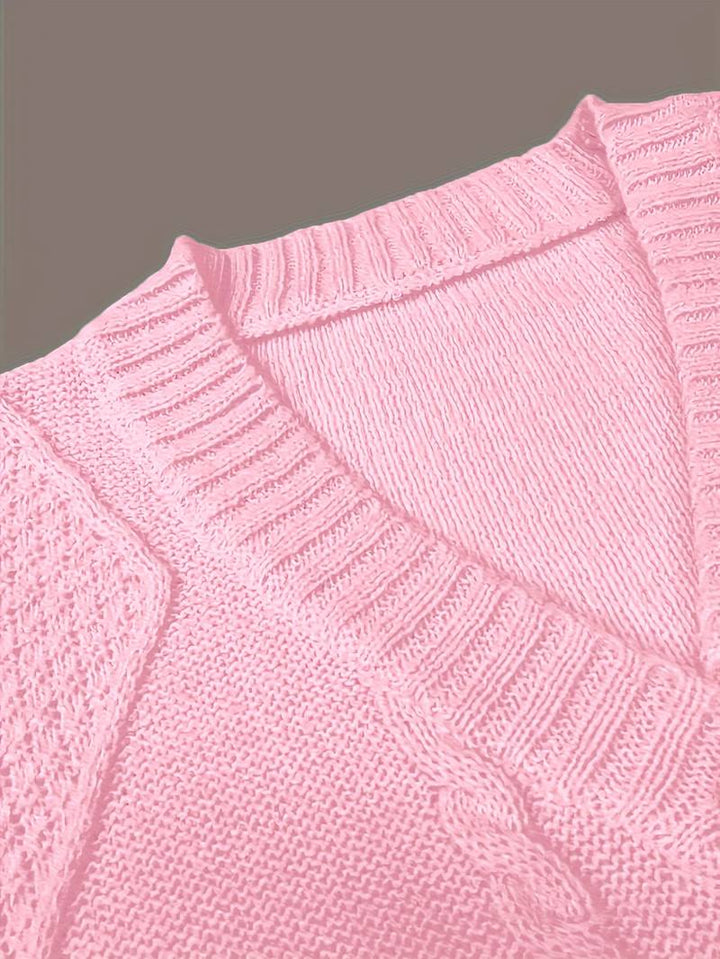 Tzvia - Lässiger Strick Pullover Mit V Ausschnitt