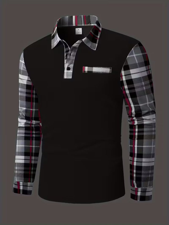 Yiannis – Langarmshirt mit Brustapplikation