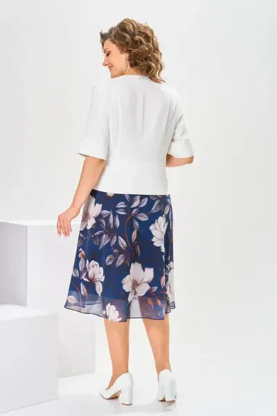 Barnes – Midi-Kleid mit Blumenmuster und Jacke