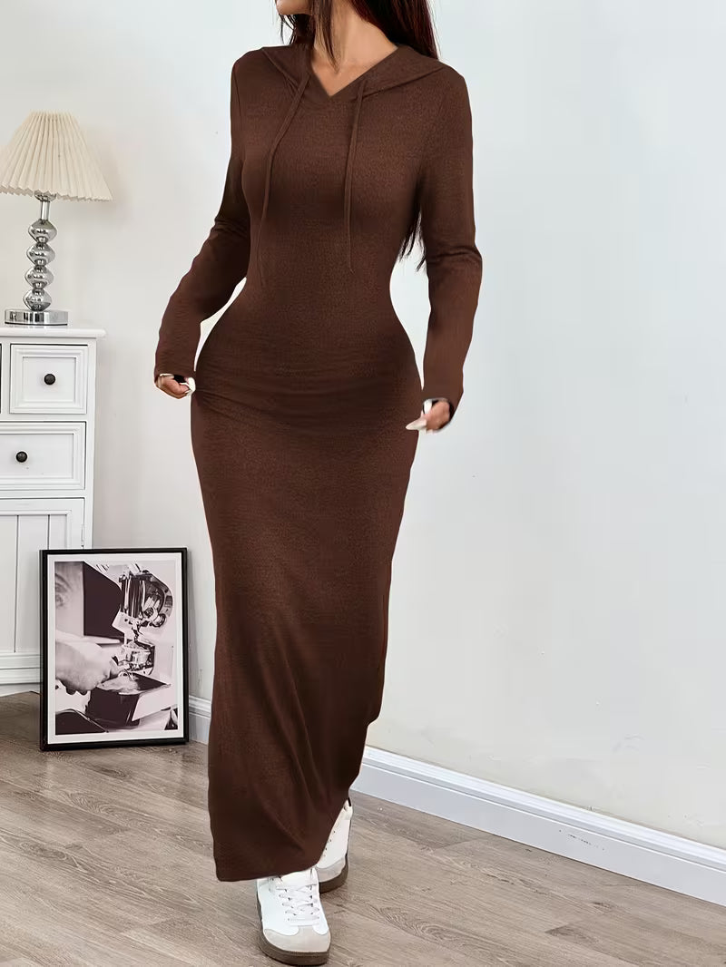 Dahye – Langärmliges Maxikleid Mit Kapuze