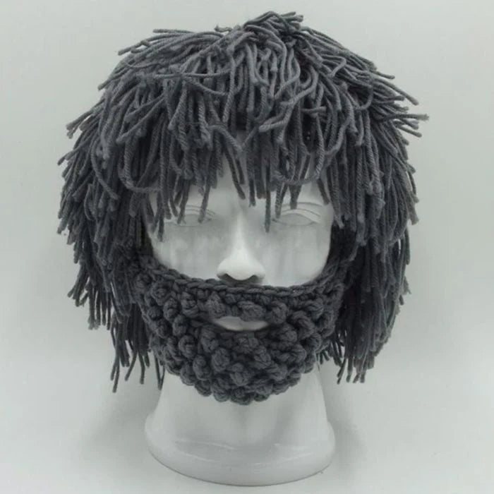 Grantley – Beanie im Punk Stil mit Integrierter Glatter Perücke