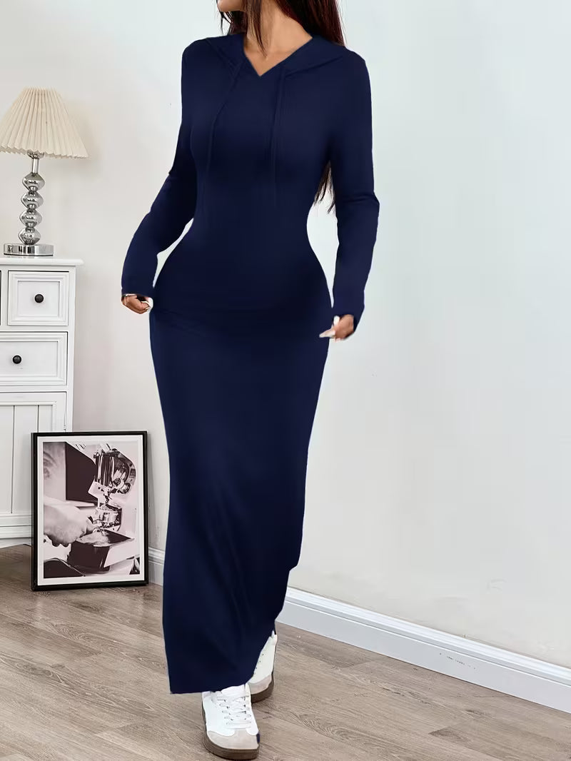 Dahye – Langärmliges Maxikleid Mit Kapuze