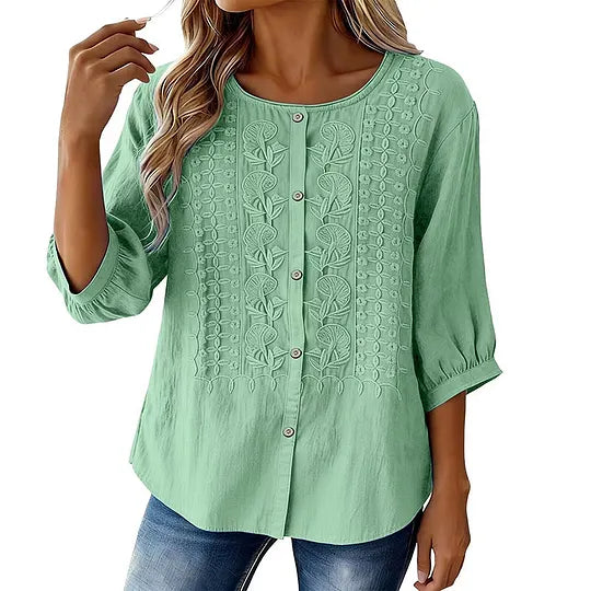 Andreza – Baumwollbluse Mit Knöpfen