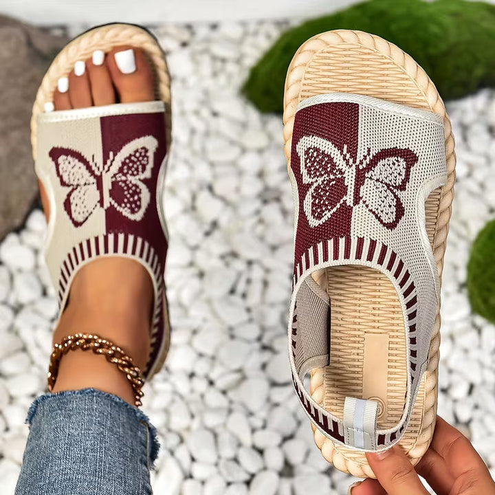 khulood - Bequeme Flache Sandalen Mit Schmetterlingsmuster