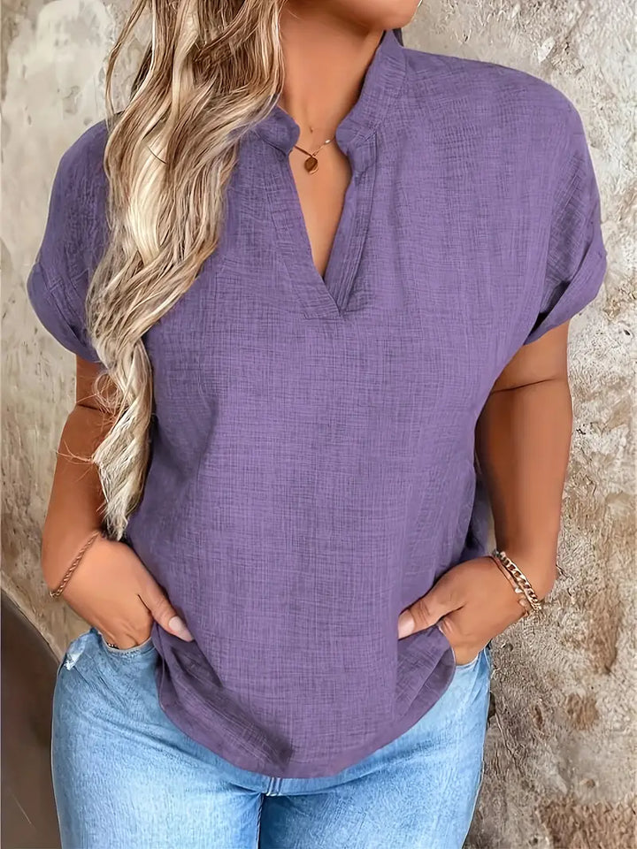 Rosabelle - Lässige Bluse Mit V Ausschnitt