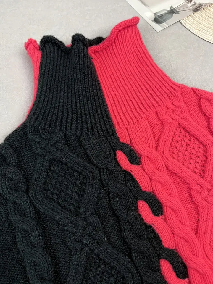 Leovia – Eleganter Gestreifter Pullover Mit Hohem Kragen