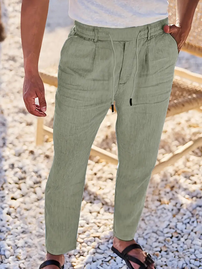 Nichols – Locker Sitzende Hose Aus Leinen Mit Kordelzug