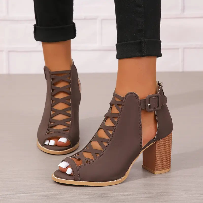 Ruzilya - Elegante Sandalen Mit Klobigem Absatz