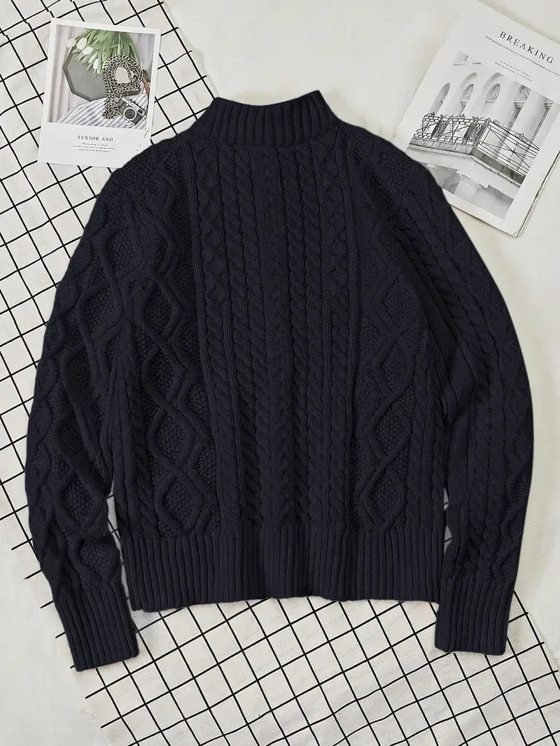 Rabada – Strickpullover Mit Halbem Reißverschluss Und Stehkragen