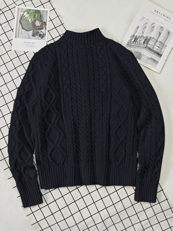 Rabada – Strickpullover Mit Halbem Reißverschluss Und Stehkragen