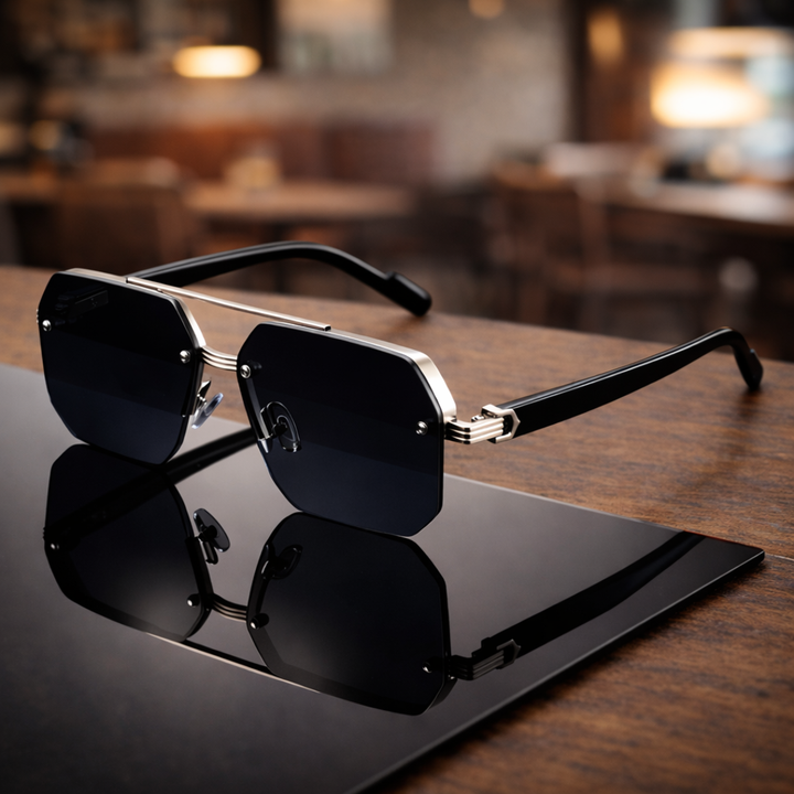 NoirEdge – Klassische Halbrahmen-Sonnenbrille