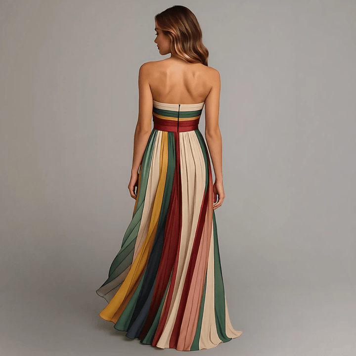 Nilianza – Ärmelloses, Farbenfrohes Maxi Kleid
