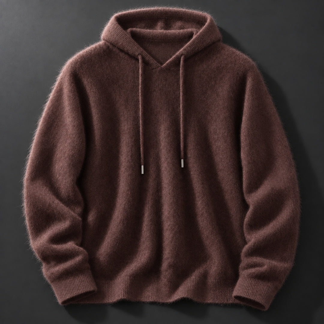 Fynch – Strick-Hoodie mit Kordelzug und Gerippten Bündchen