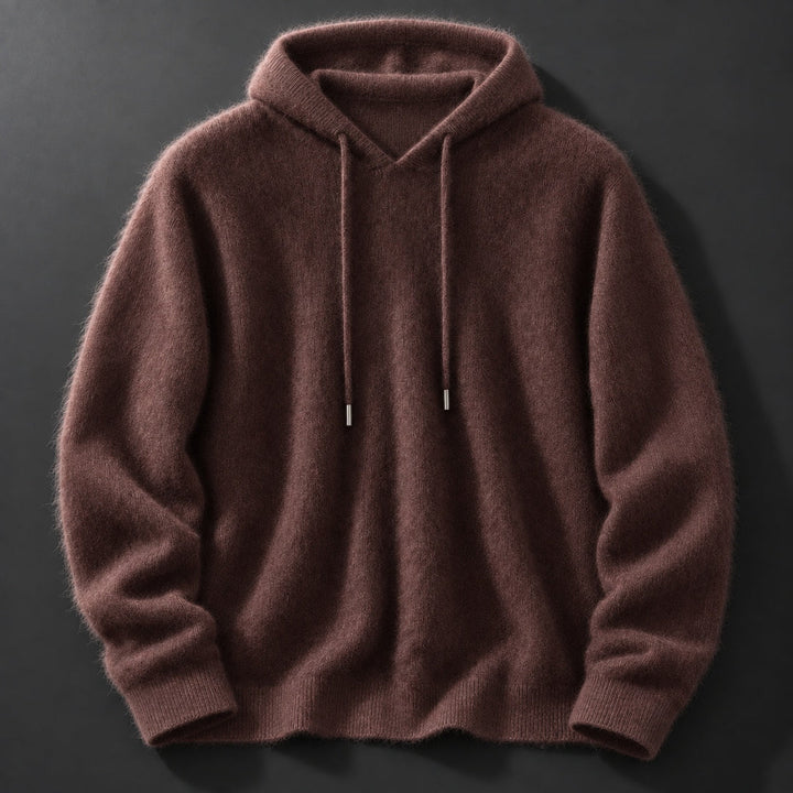 Fynch – Strick-Hoodie mit Kordelzug und Gerippten Bündchen