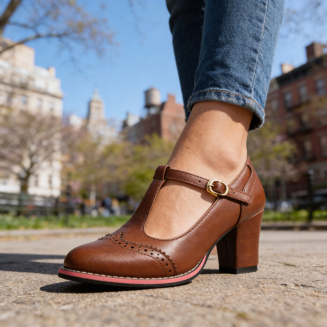 Fiorella - Klassische Pumps Mit Riemchen Und Mittelhohem Absatz
