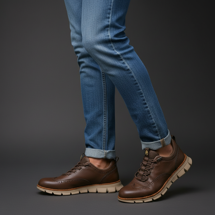 Heijnen – Sneaker Aus Leder im Wingtip Brogue Stil