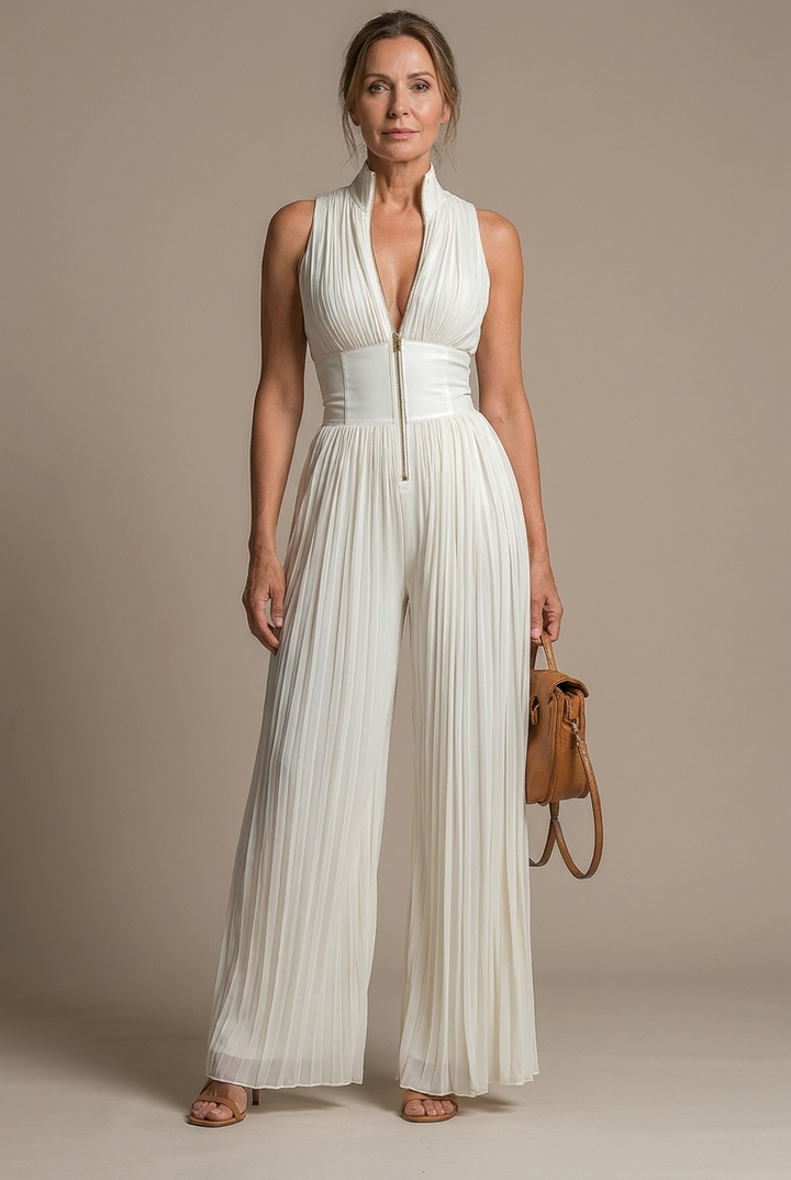 Perrine - Jumpsuit Aus Plissiertem Chiffon