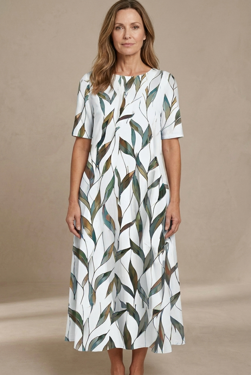 Kwanza – Fließendes Midikleid mit Blumenmuster