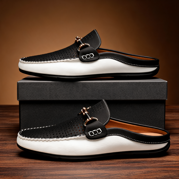 Mounir - Lässige Rückenfreie Pantoletten Mit Metallakzenten