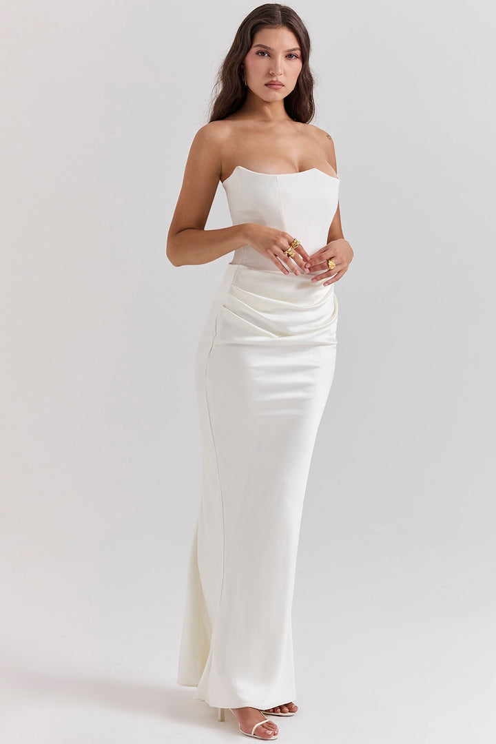 Alanis – Maxikleid Mit Schulterfreiem Ausschnitt