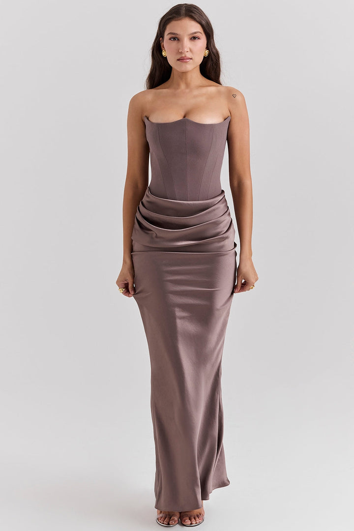 Alanis – Maxikleid Mit Schulterfreiem Ausschnitt