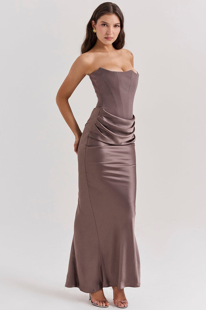 Alanis – Maxikleid Mit Schulterfreiem Ausschnitt