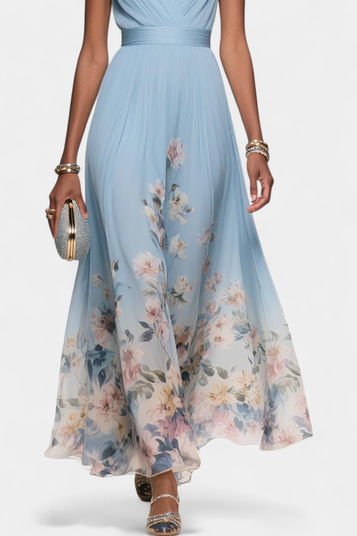 Saulina – Ärmelloses Maxikleid Mit Blumenmuster