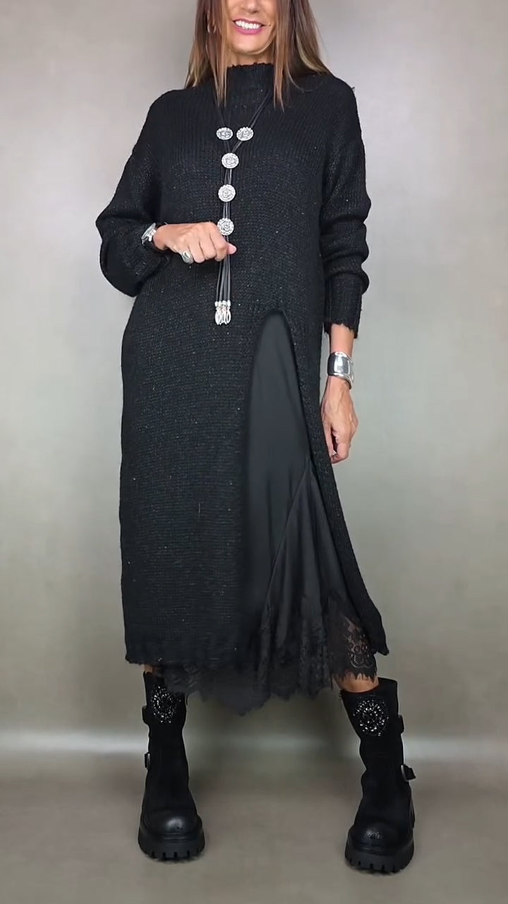Jesika – Stilvoller Langer Pullover Mit Kleid