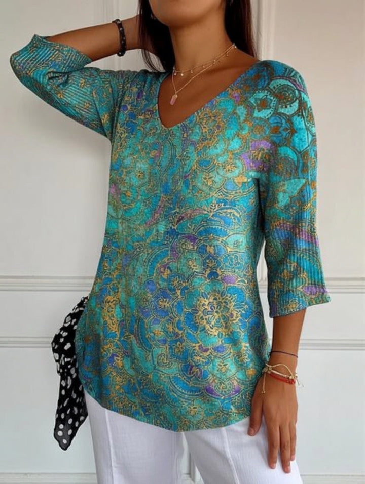 Rezilia – Fließende Bluse Mit Raffiniertem Drucken