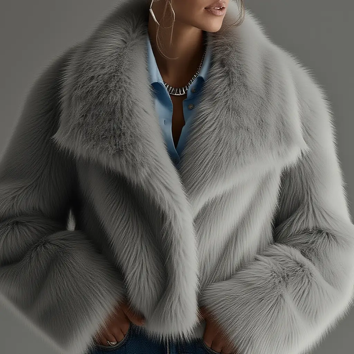 Quaithe – Oversized Mantel Aus Weichem Fell