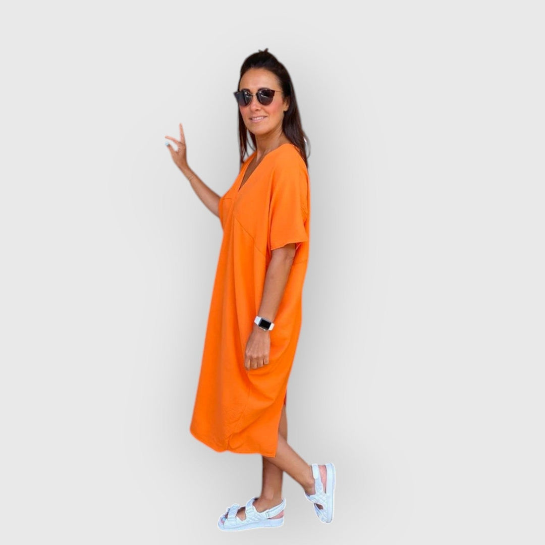 Aveline -  Kurzen Ärmeln Midikleid