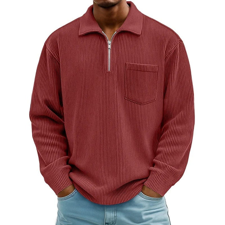 Quenton – Pullover mit halbem Reißverschluss und Brusttasche