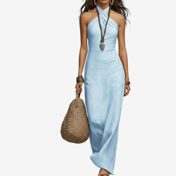 Nitisha – Maxikleid Mit überkreuztem Ausschnitt
