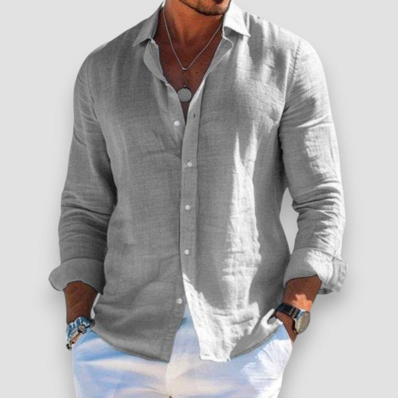 Edmur – Elegantes Sommerhemd Mit Langen Ärmeln