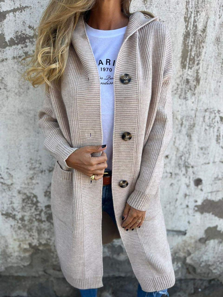 Kaitlin - Elegante Lange Gestrickt Strickjacke