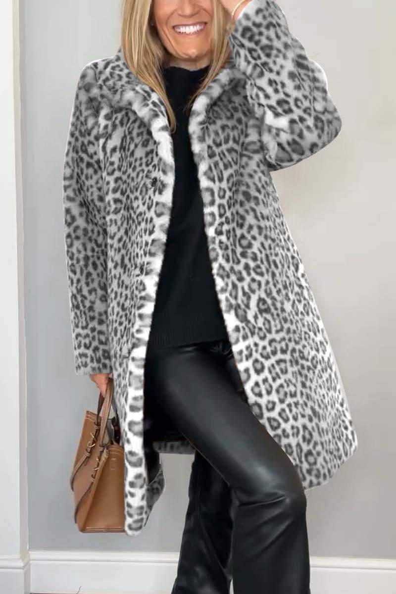 Lizzie - Mantel Mit Leoparden Muster