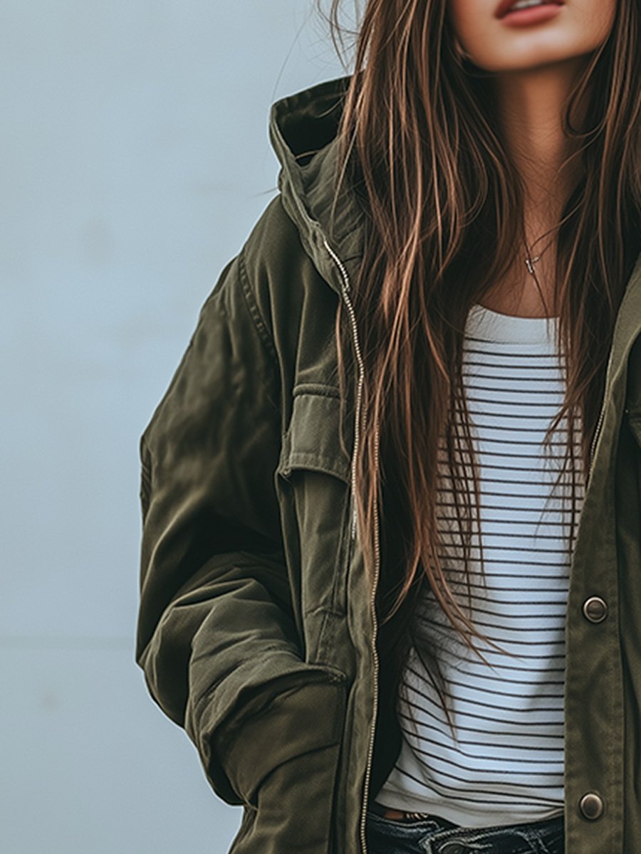 Naelani – Winddichte Jacke mit Kapuze und mehreren Taschen