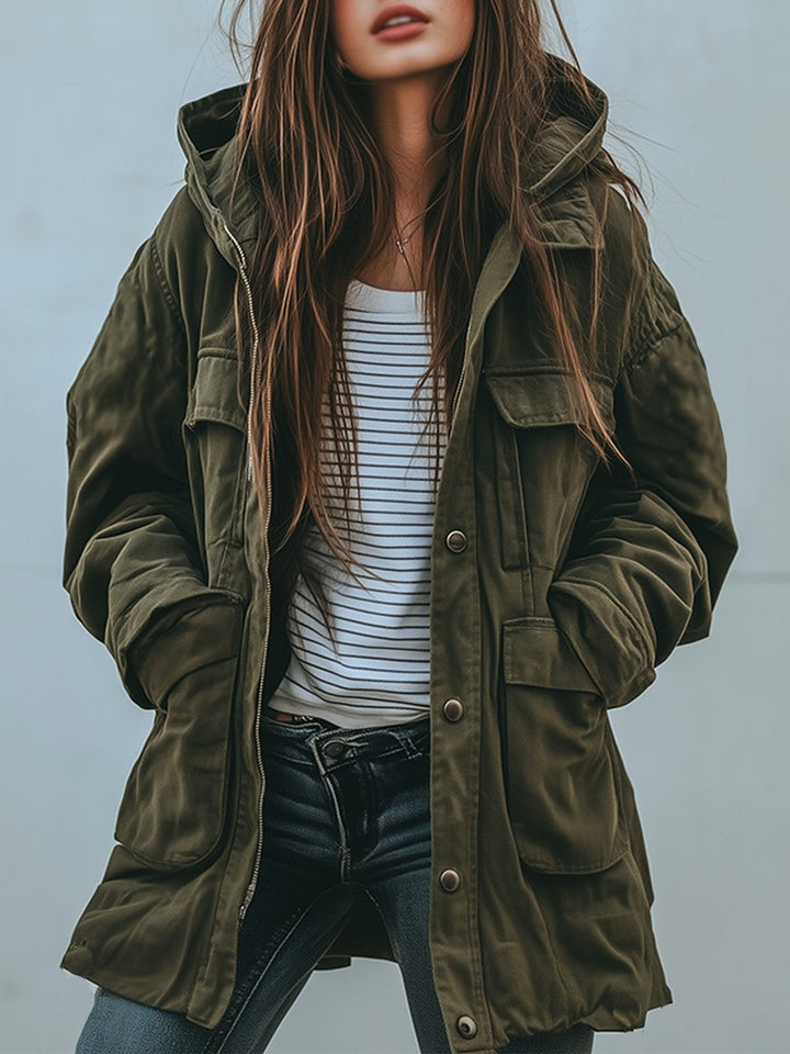 Naelani – Winddichte Jacke mit Kapuze und mehreren Taschen