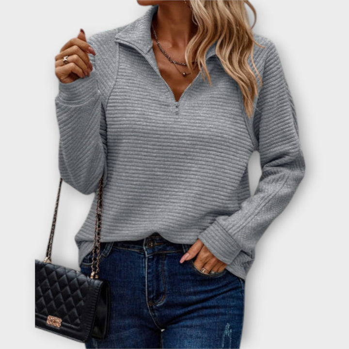 Romena - Pullover Mit Kragen Und Reißverschluss