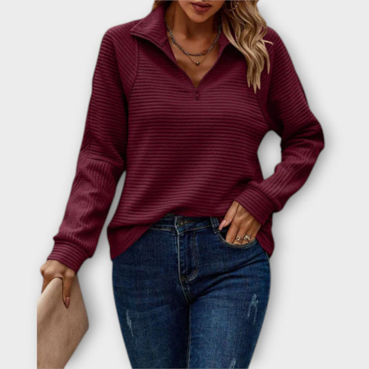 Romena - Pullover Mit Kragen Und Reißverschluss