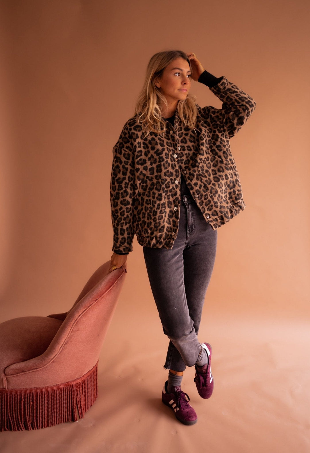 Leana – Atmungsaktive Jacke Mit Leoparden Muster
