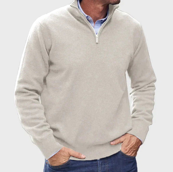 Mitch - Langarm Reißverschluss Pullover