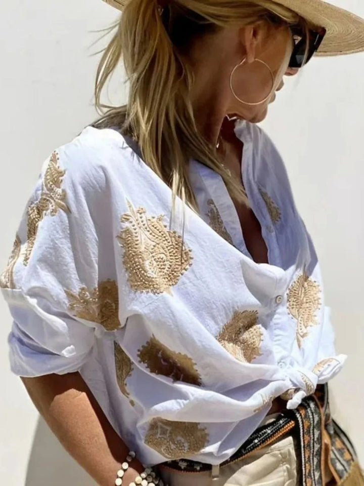 Maarja – Locker Sitzende Bluse Mit Stickerei