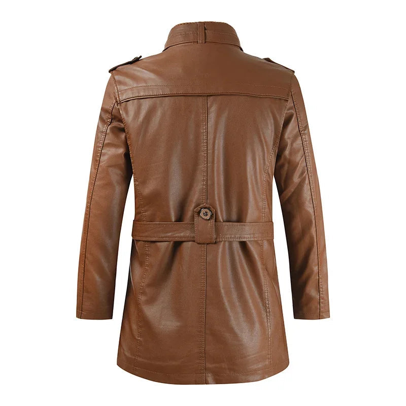 Zacharias – Elegante Lange Leder Bikerjacke
