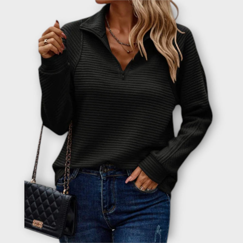 Romena - Pullover Mit Kragen Und Reißverschluss