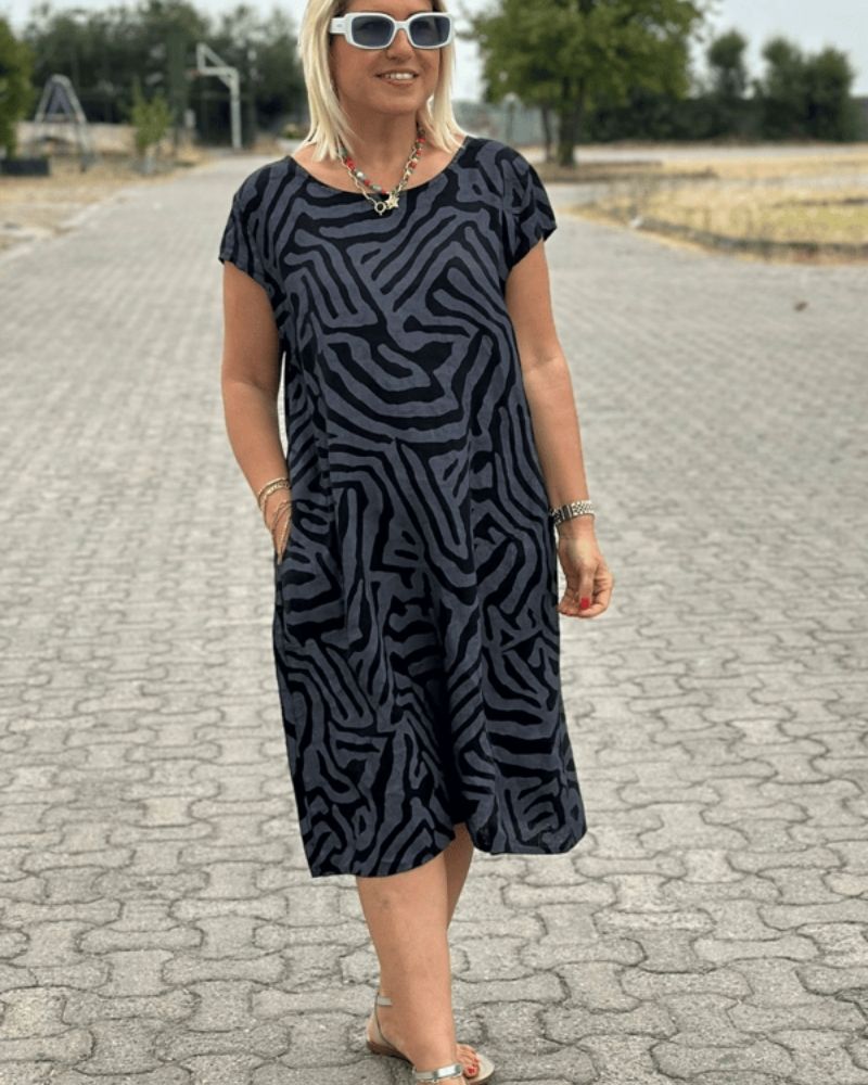 Dorothee – Weiches Baumwollkleid Mit Seitentaschen