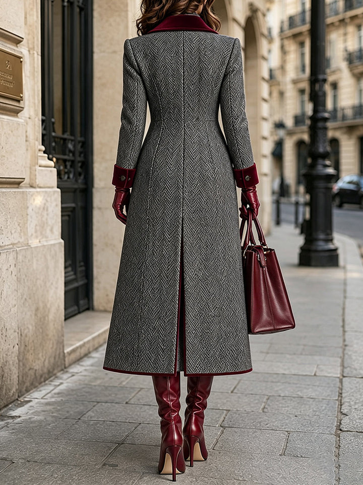 Tanesha - Eleganter Langer Mantel Aus Wollmischung